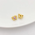 S925 gilded butterfly charm with moonstone inlay in iridescent purple finish - Butterfly Spacer Bead 8x5.5mm