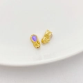 18K gold plated Pixiu bead charm with purple gemstone inlay for DIY bracelet making - Pixiu Spacer Bead 8.5x3mm