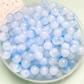 Blauw-witte verloop 8mm geglazuurde kralen voor DIY sieraden maken in een container - 101 stuks / Blauw kleurverloop