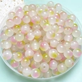 8mm glazen kralen met perzik en groen verloop voor DIY sieraden en armbanden maken - Geel Roze Gradiënt