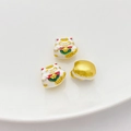 Glückskatzen-Anhänger mit weißgoldener Emaille für handgefertigten DIY-Schmuck - 5# Weiße Glückskatze (5471729721134)