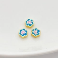 Handgefertigte vergoldete Lotusblumenperle mit blauem Emaille-Detail für DIY-Schmuck - 15# Blau-Rosa Blütenblatt Perle (5471729721144)