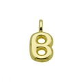 Macro shot of 3D gold bubble letter B pendant with a high-polished mirror finish - Letter B (Pendant Only)