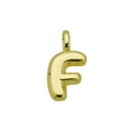 Polished gold balloon letter F pendant with a shiny metallic finish for a stylish necklace - Letter F (Pendant Only)