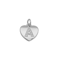 Macro shot of silver heart pendant with letter A paved in sparkling zircon stones - Letter A Only (Without Chain)