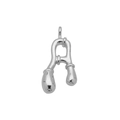 Detail of silver bubble style letter A pendant with smooth metallic luster and loop - Letter A (Pendant Only)