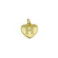 Detailaufnahme des Herzanhängers mit Gold-Finish und Zirkon-Buchstabe H auf Weiß - Buchstabe H Herz Anhänger Ohne Kette (DN241115-H)