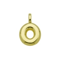 Polished gold bubble letter O pendant with a smooth mirror finish and bail for necklaces - Letter O (Pendant Only)