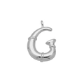 Macro shot of silver bubble letter G pendant with smooth curves and metallic gloss - Letter G (Pendant Only)