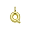 Polished gold bubble letter Q pendant with rounded texture and smooth metallic finish - Letter Q (Pendant Only)