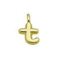 Polished gold puffy 18K bubble letter t pendant necklace with shiny smooth finish - Letter T (Pendant Only)