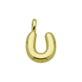 Polished gold bubble letter U pendant necklace with a minimalist glossy metallic finish - Letter U (Pendant Only)