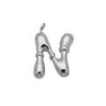 Macro detail of silver bubble-style letter N pendant with polished metallic finish - Letter N (Pendant Only)
