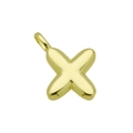 Detail of a polished golden puff bubble letter X pendant with a smooth metallic finish - Letter X (Pendant Only)