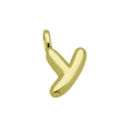 Macro view of gold 3D balloon letter Y pendant with a polished mirror finish surface - Letter Y (Pendant Only)