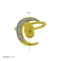 Close-up of Virgin Mary and moon ring detailing dimensions 18mm height and 2.7g weight - Guadalupe Moon Style (DR241114-D)
