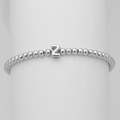Dettaglio macro del bracciale a sfere argentate con ciondolo lettera Z 3D e finitura lucida - Lettera Z (DB241104-Z)