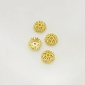 Set van vier 14K vergulde zirkoon bloem kralenkapjes voor DIY sieraden armbanden - 14K Goud Stijl 1 (7mm)