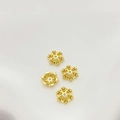 Set van vier 14K vergulde bloemkralenkapjes met fonkelende zirkonia-inlegwerk - 14K Goud Stijl 3 (8mm)