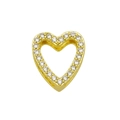 Ciondolo a cuore dorato con cristalli micro-pave per design di bracciali fai-da-te - Cuore-D (Strass)