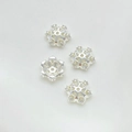 Silberne Blumen-Perlenkappen mit klarem Zirkonia für DIY Schmuckherstellung Zubehör - Silber Stil 4 (10mm)