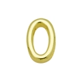 Charm lettera O dorata stile palloncino per bracciale fai-da-te con finitura lucida - Numero-0