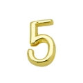 Ciondolo numero 5 in metallo dorato lucido per gioielli fai da te e bracciali personalizzati - Numero-5