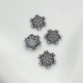 Schneeflocken-Abstandshalter in Gunmetal mit Zirkonia für DIY-Armbänder - Gewehrschwarz Stil 6 (11mm)