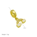 Detailed view of gold rainbow and cloud charm with white enamel and sparkling zircons - Rainbow Cloud Pendant (DB241121-I) Pendant Only (Without Chain)