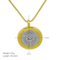 Detail of 18k gold heart pendant featuring size 20x25mm and 45+5cm box chain - Sacred Heart Style (DN241203-C)