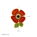 Detailed view of flower pendant measurements with dimensions 17x22mm and weight 3.0g - Poppy Flower Shape Pendant Only (Without Chain) - DN241201-D