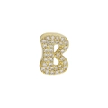 Detailansicht des Kupfer-vergoldeten Buchstaben-B-Anhängers mit Mikro-Pavé-Zirkonia - Buchstabe B Anhänger-Gold