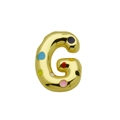 Close-up of golden bubble 3D letter G pendant with vibrant colorful polka dots - Letter G - Pendant Only (Without Chain) (DN241210-G)