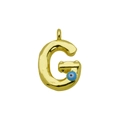 Detail of gold irregular letter G pendant with evil eye charm on white background - Letter G Pendant Only (Without Chain) (DN241212-G)