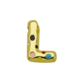Close-up of golden letter L balloon pendant with colorful enamel polka dots - Letter L - Pendant Only (Without Chain) (DN241210-L)