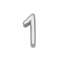 Polished silver metal number 1 charm for DIY bracelets or necklaces in balloon style - Number-1