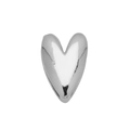 Polished silver 3D puffed heart charm for DIY name bracelet and belt strap - Heart B