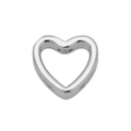 Polished silver heart charm for DIY bracelet with a hollow design and mirror finish - Heart C
