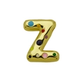 Detail of golden balloon-style letter Z pendant featuring vibrant colorful enamel dots - Letter Z - Pendant Only (Without Chain) (DN241210-Z)