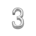 Polished silver metal number 3 slider bead for DIY balloon leather strap bracelets - Number-3