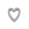Silver heart-shaped charm with sparkling crystals for DIY alphabet bracelet - Heart D (Rhinestone)