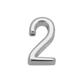 Polished silver DIY bracelet charm featuring a glossy metallic number 2 design - Number-2