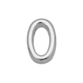 Polished silver letter O alphabet bead charm for DIY bracelet stainless steel finish - Number-0