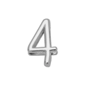 Polished silver metal number 4 bead charm for DIY bracelet and jewelry making - Number-4