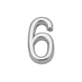 Silver-finished metal number 6 charm with polished mirror effect for DIY bracelets - Number-6