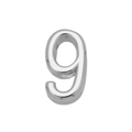 Polished silver metal number 9 charm for DIY personalized bracelets and necklaces - Number-9