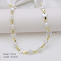 Elegant white butterfly beaded necklace with gold faceted spacers and lobster clasp - Butterfly Faux Pearl Necklace (DN241215-G)