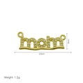 Vue détaillée du pendentif MOM de 23 mm de large avec zircons étincelants sertis - Style Lettre MOM (DN250207-C) Pendentif Seul (Sans Chaîne)