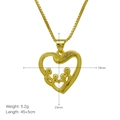 Close-up of gold MAMA heart necklace with family figures, 18x23mm pendant, 45+5cm chain - Family of Four Silhouette Style (DN250211-B) Pendant Only (Without Chain)