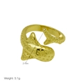 Détail de la bague dauphin plaquée or 18 carats avec dimensions 21mm et poids 5,1g - Style Dauphin à Pois (DR250301-F)